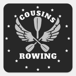 Cousin Rudern Quadratischer Aufkleber
