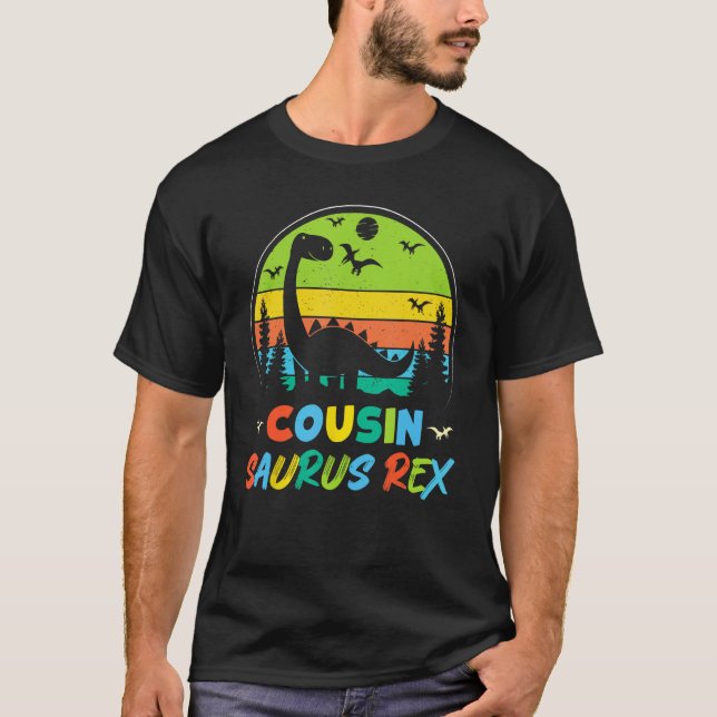 Cousin Saurus Rex Retro Dinosaur Kids  Family Vint T-Shirt (Vorderseite)