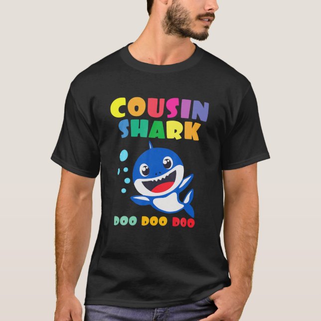 Cousin Shark Doo Doo Funny Baby Mommy Kids T-Shirt (Vorderseite)