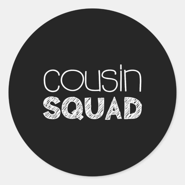 Cousin Squad Erwachsene Kinder Cousin geben Runder Aufkleber (Vorderseite)
