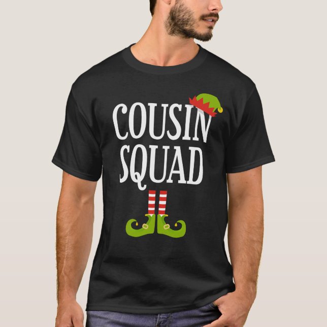 Cousin Squad: Funny Design Elf Weihnachten T-Shirt (Vorderseite)