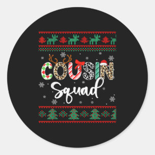 Cousin Squad Lustige Weihnachten Familie Passend Runder Aufkleber