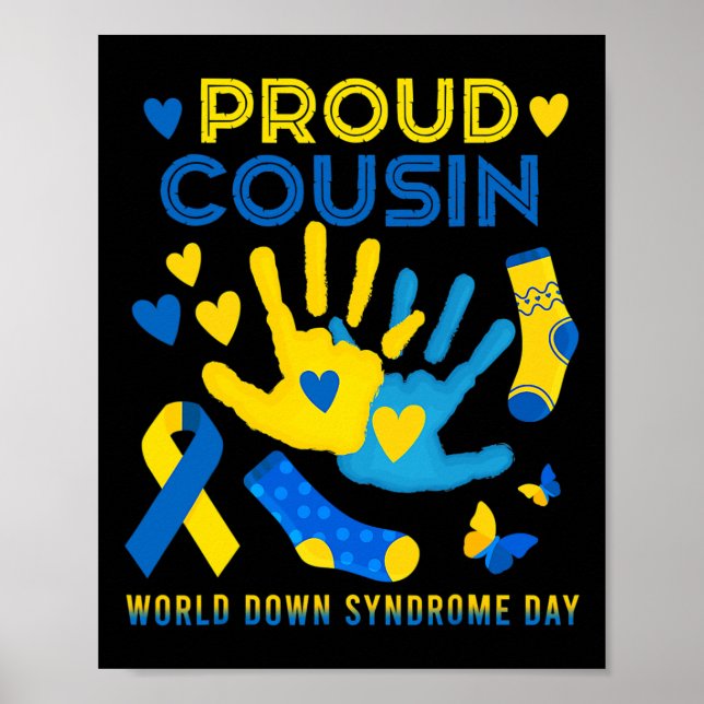 Cousin T21 World Down Syndrome Awareness Day Ribbo Poster (Vorne)