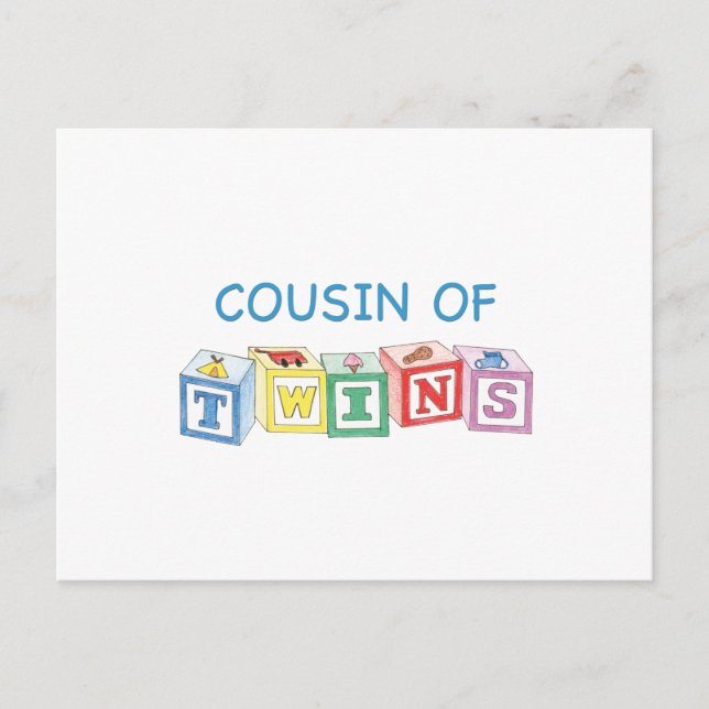 Cousin Twins Blocks Postkarte (Vorderseite)