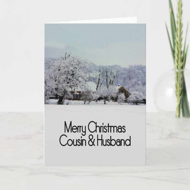 Cousin und Ehemann Frohe Weihnachtskarte Feiertagskarte (Vorderseite)