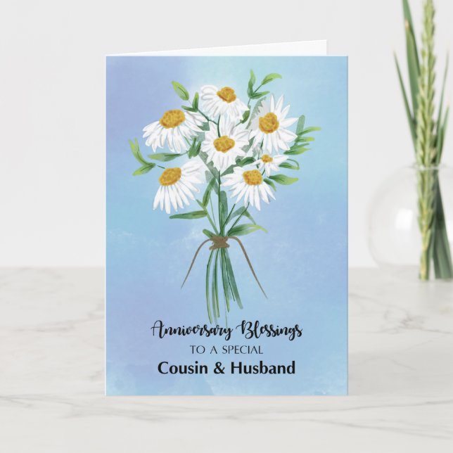 Cousin und Ehemann Hochzeiten Jubiläum Segnungen Karte (Vorderseite)
