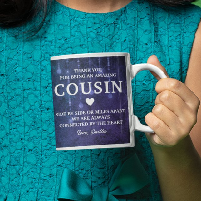 Cousin Vielen Dank Herzlichen Dank Personalisierte Kaffeetasse (Cousin Thank You Heartfelt Message Personalized Coffee Mug
)