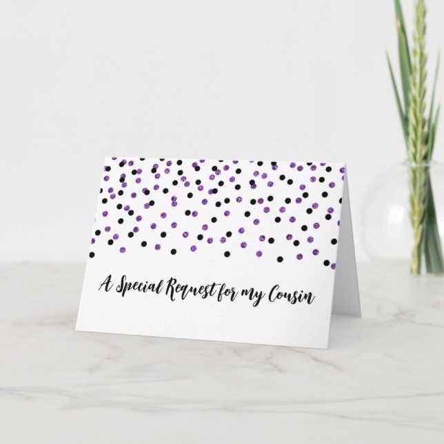 Cousin violet noir Maid of Honor Invitation (Devant)
