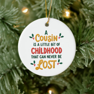 Cousin Weihnachtsgeschenk für die Familie, Erinner Keramik Ornament