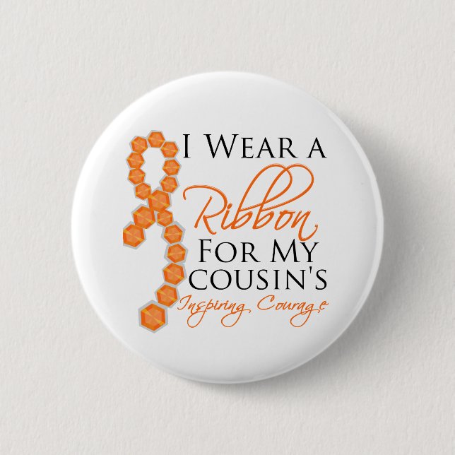 Cousins Inspirierend Mut - Leukämie Button (Vorderseite)