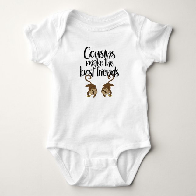 "Cousins machen die besten Freunde" Affe-Bodysuit Baby Strampler (Vorderseite)