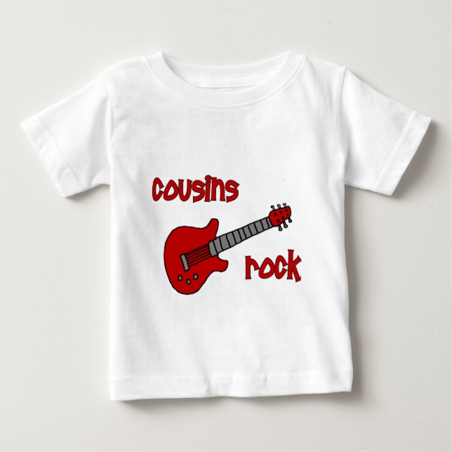 Cousins Rock mit Red Guitar Baby T-shirt (Vorderseite)