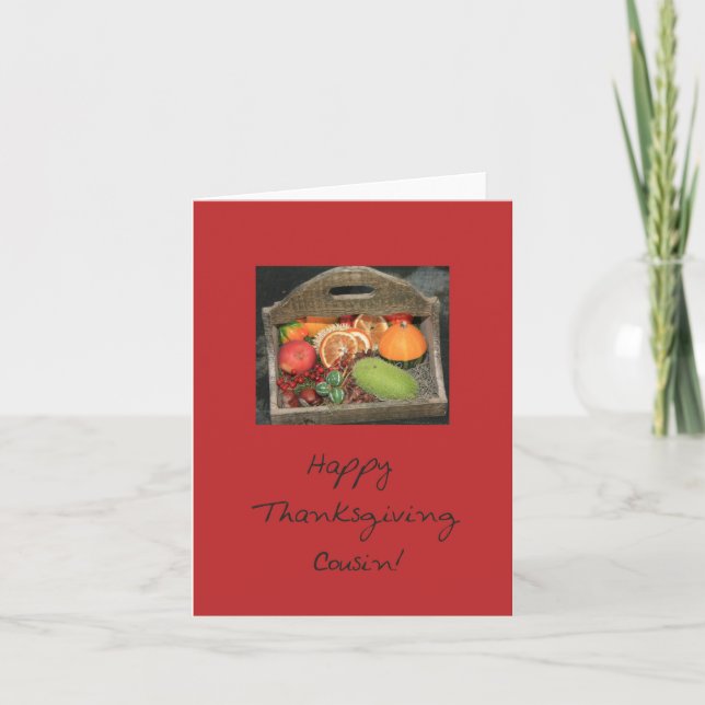 CousinThanksgiving Card Feiertagskarte (Vorderseite)