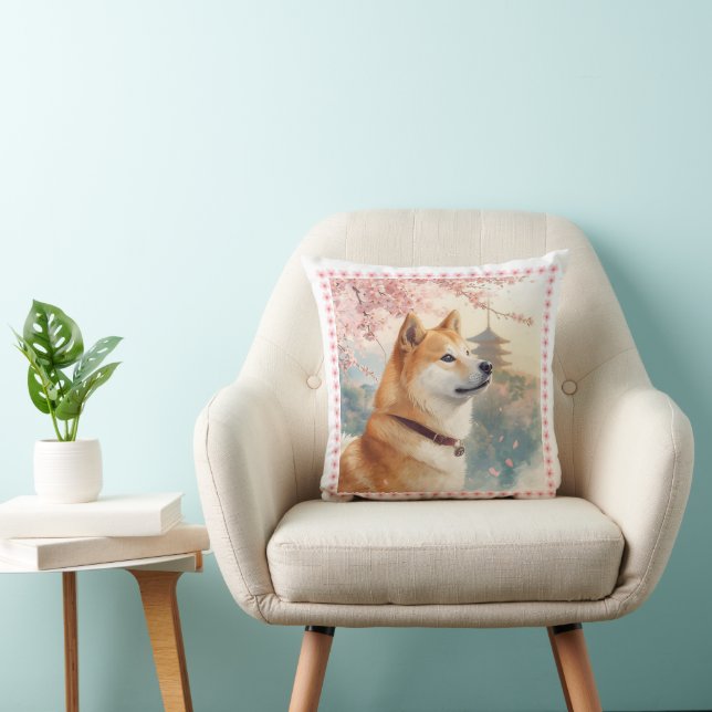 COUSSIN かわいい柴犬の手書き風イラスト桜♡ (Chaise)