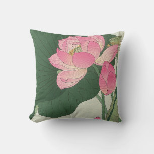 Coussin 蓮の花, fleur de Lotus de 小原古邨, Ohara Koson, Ukiyo-e