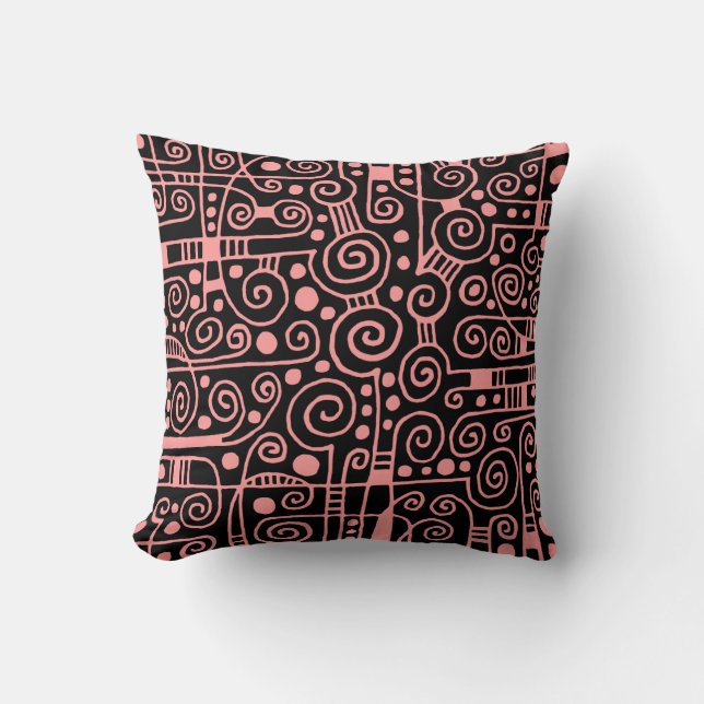 Coussin 040512 - Rose doux sur noir (Recto)