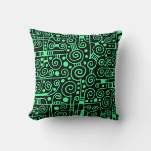 Coussin 040512 - Vert menthe sur noir