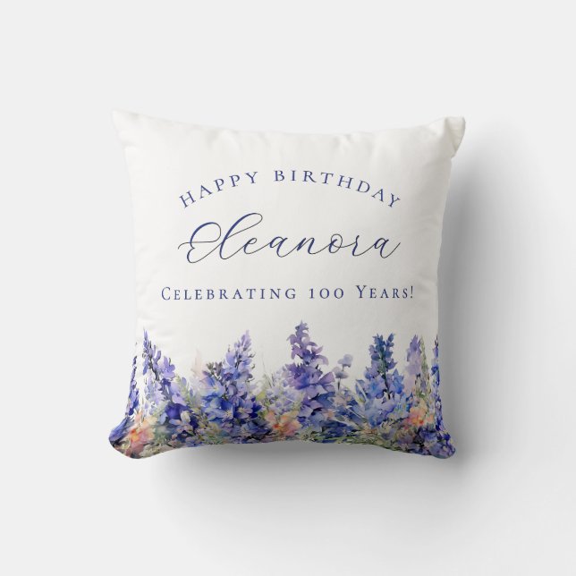 Coussin 100e anniversaire Juillet Cadeau Fleur de naissanc (Recto)