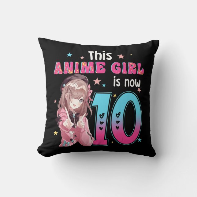 Coussin 10 Ans Fille Kawaii Cadeaux Anime Fille 10e Bir (Recto)