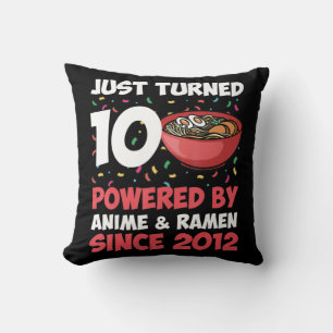 Coussin 10e anniversaire Kawaii Anime Ramen 10 ans fille