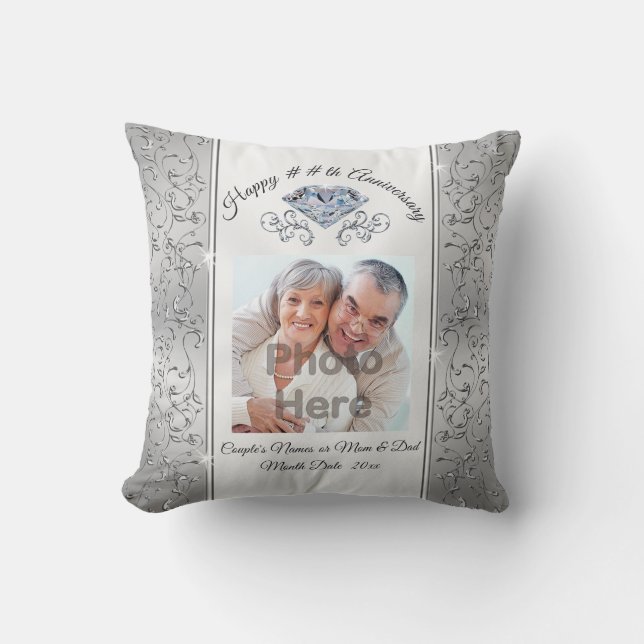 Coussin 10e ou 60e anniversaire de l'Mariage du diamant, t (Recto)