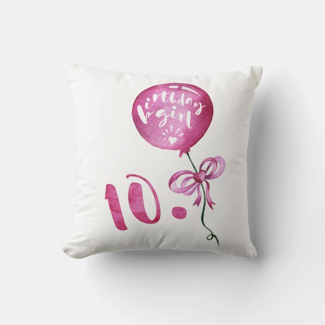Coussin 10ème Fille d'anniversaire, cadeaux de filles (Recto)