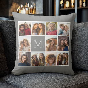 Coussin 11 Collage de photos - Grille minimale avec texte