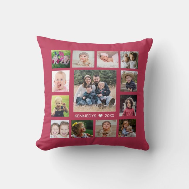 Coussin 13 Collage Photo Famille Créer Votre Propre Magent (Recto)