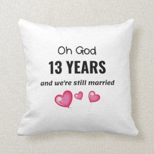 Coussin 13e anniversaire de Mariage Dons à Lui ou à Lui