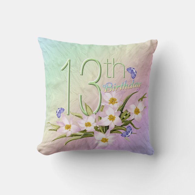 Coussin 13ème Arcs-en-ciel et fleurs sauvages (Recto)