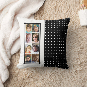 Coussin 16 photo collage pois jetez noir