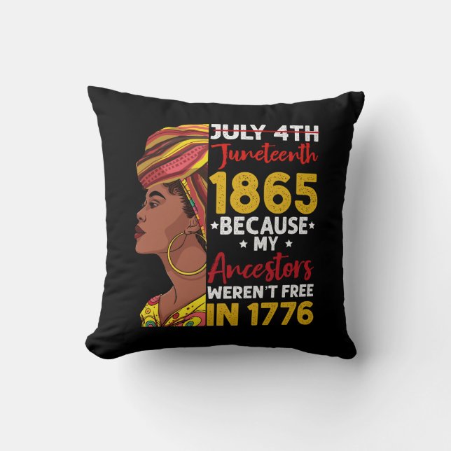 Coussin 1776 : Mon ancêtre n'était pas libre 1776 (Recto)