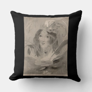 Coussin 1850s Shakespeare caractères imprimé Titania