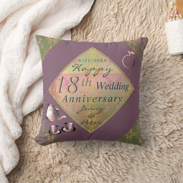 Coussin 18e anniversaire Mariage de la porcelaine Fourre-t (Couverture)