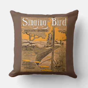 Coussin 1909 Partition chantante d'oiseaux