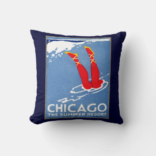 Coussin 1912 Chicago, La Station d'été