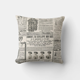 Coussin 1919 Paris Mode : Page de journaux anciens