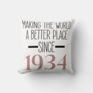 Coussin 1934 Cadeaux D'Anniversaire De 90 Ans Pour Femmes