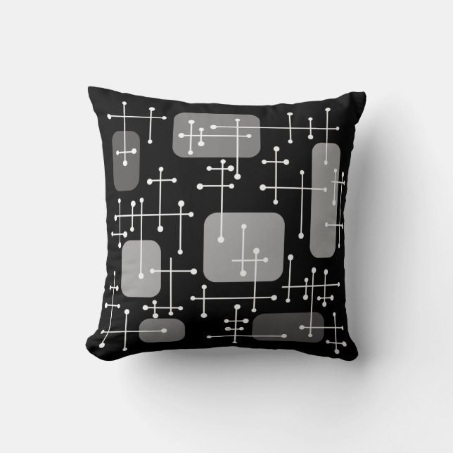 Coussin 1950 Eames Era Art Crosshairs Black White (Recto)