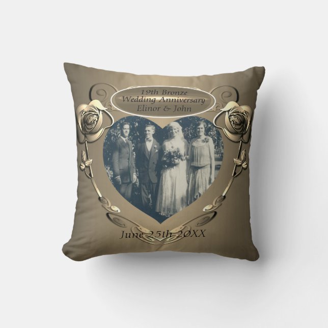 Coussin 19ème/8ème anniversaire du Mariage de bronze(coule (Recto)
