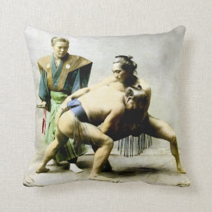 Coussin 19ème C. Lutteurs japonais