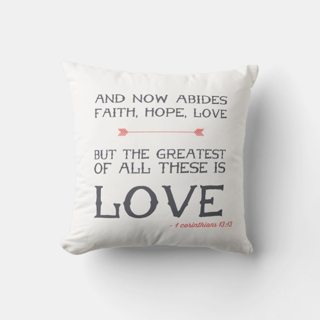 Coussin 1 art de vers de bible du 13:13 % pipe% de (Recto)