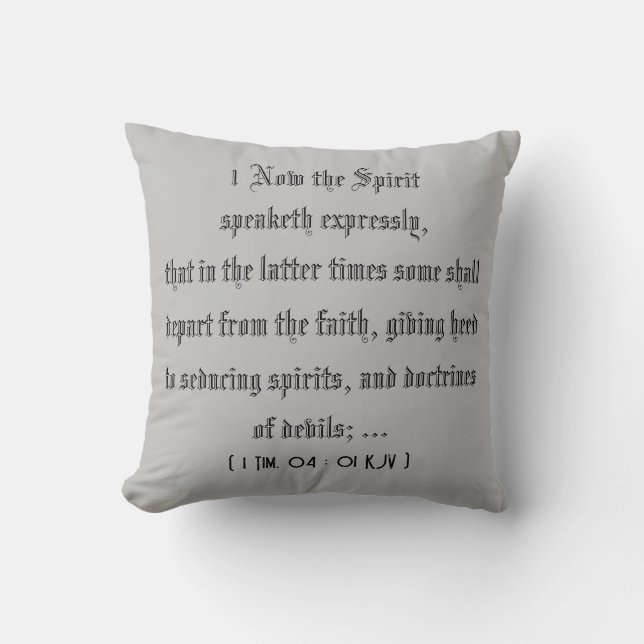 Coussin 1 Tim. 4:1 (Écriture) (Recto)