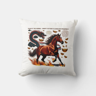 Coussin 2026 Year of the Horse Triumph, Lunar Zodiac Gift