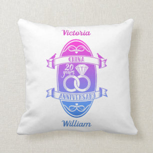 Coussin 20 ans chinois traditionnel 20e anniversaire de ma