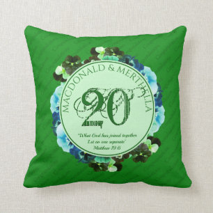 Coussin 20e anniversaire du Mariage EMERALD   chrétien