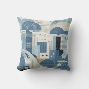 Coussin 21e Anniversaire crème bleu fleur amande