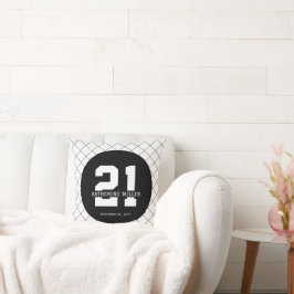 Coussin 21e anniversaire personnalisé Moderne et élégant