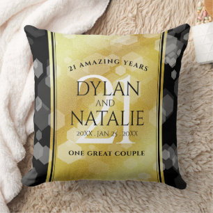 Coussin 21ème anniversaire de Mariage en laiton