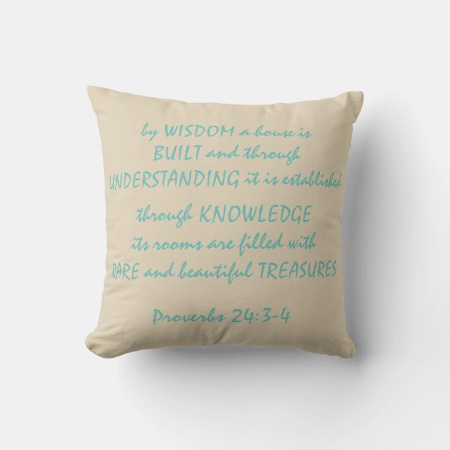 Coussin 24:3 de proverbes - carreau 16" du polyester 4 x (Recto)